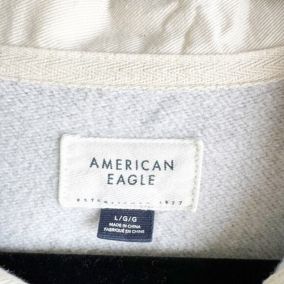 American Eagle AE Fleece Oversized Collared Los Angeles SPELLOUT Sweatshirt L - Picture 3 of 11